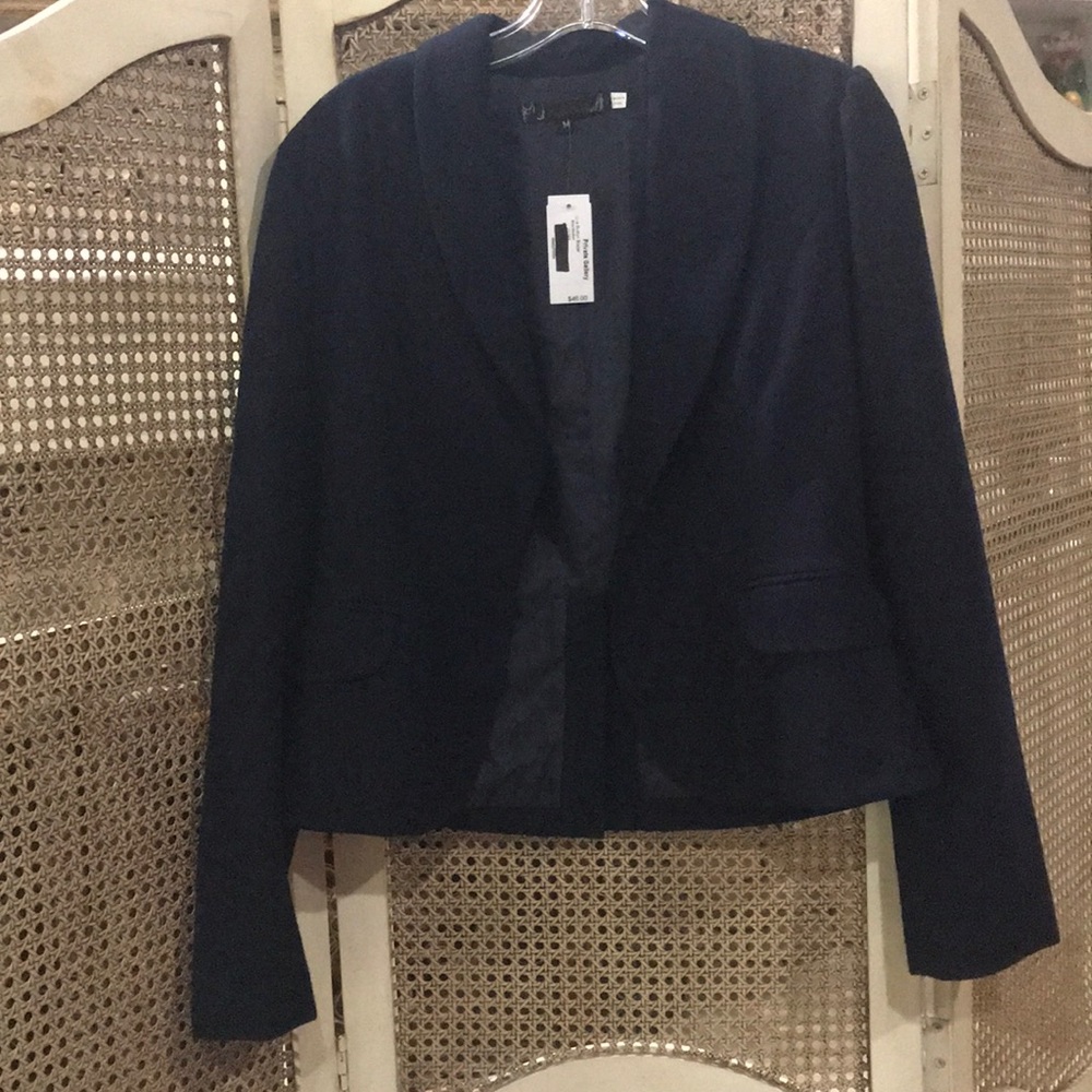 Peplum Navy Blazer with One Button